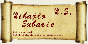 Mihajlo Šubarić vizit kartica